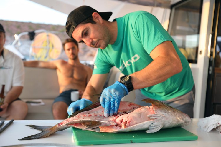 Chef Cody preparing the fish