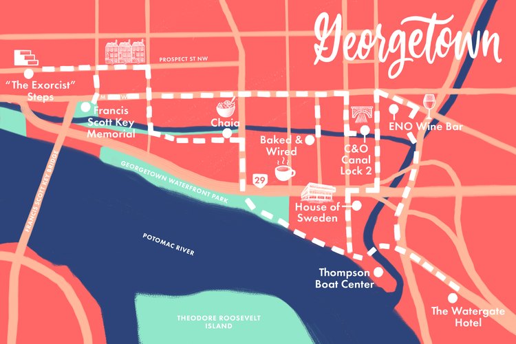 tourist map of georgetown dc