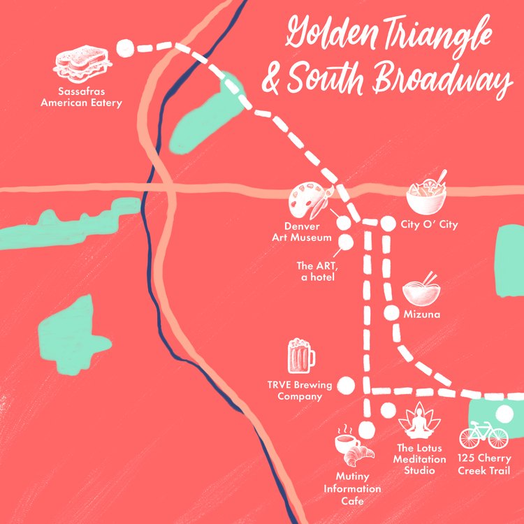 Golden Triangle and South Broadway map